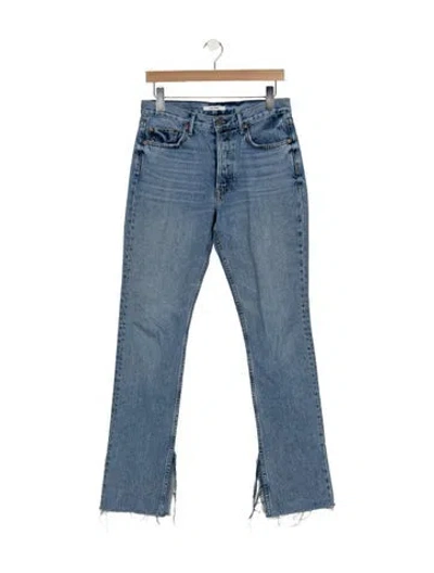 Pre-owned Grlfrnd High-rise Flared Jeans In Blue