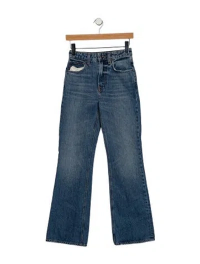 Pre-owned Grlfrnd High-rise Flared Jeans In Blue