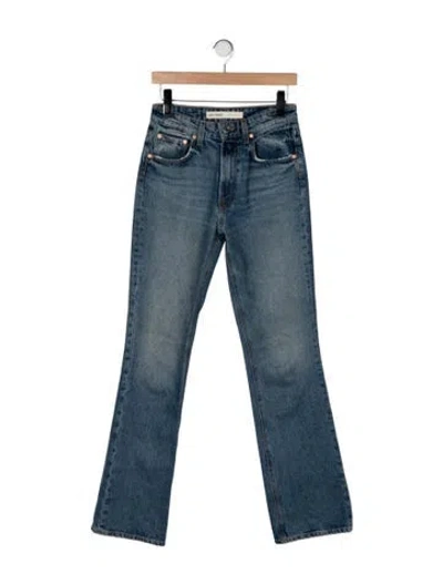 Pre-owned Grlfrnd High-rise Flared Jeans In Blue