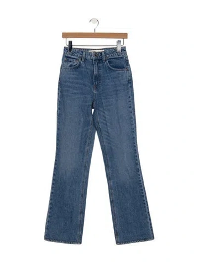 Pre-owned Grlfrnd High-rise Flared Jeans In Blue