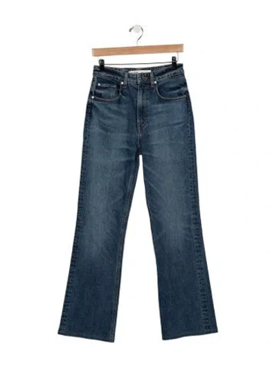 Pre-owned Grlfrnd High-rise Flared Jeans In Blue