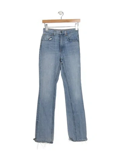 Pre-owned Grlfrnd High-rise Flared Jeans In Blue