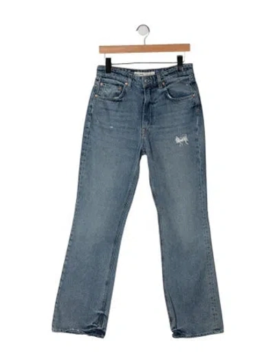 Pre-owned Grlfrnd High-rise Flared Jeans In Blue