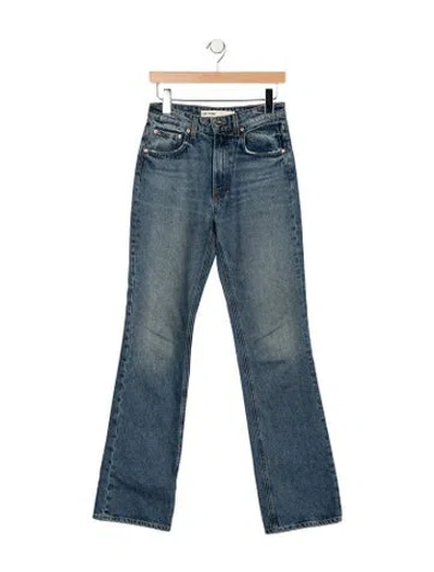 Pre-owned Grlfrnd High-rise Flared Jeans In Blue