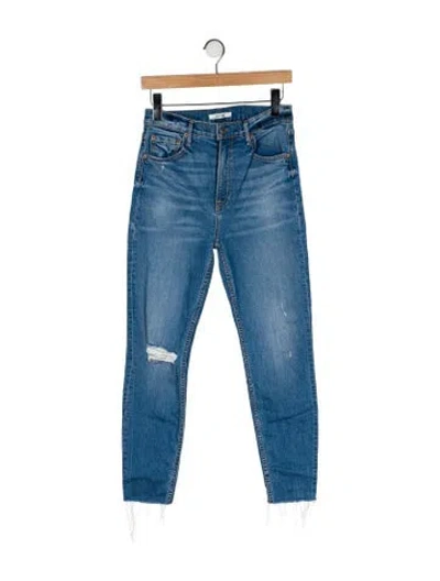 Pre-owned Grlfrnd High-rise Skinny Leg Jeans In Blue