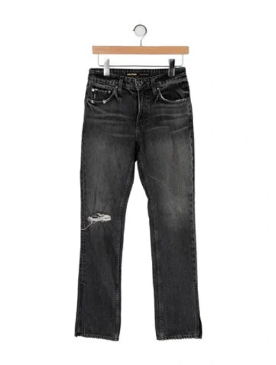 Pre-owned Grlfrnd High-rise Straight Leg Jeans In Black