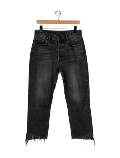 Pre-owned Grlfrnd High-rise Straight Leg Jeans In Black