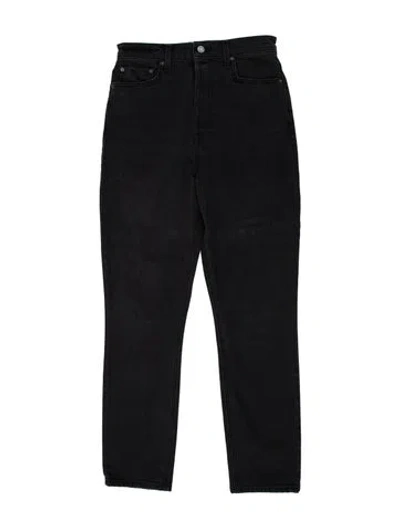 Pre-owned Grlfrnd High-rise Straight Leg Jeans In Black
