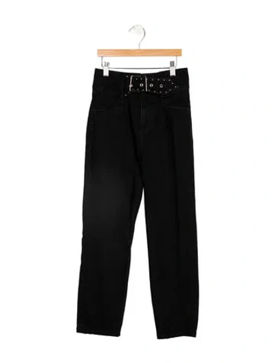 Pre-owned Grlfrnd High-rise Straight Leg Jeans In Black