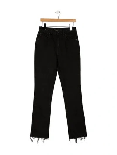Pre-owned Grlfrnd High-rise Straight Leg Jeans In Black