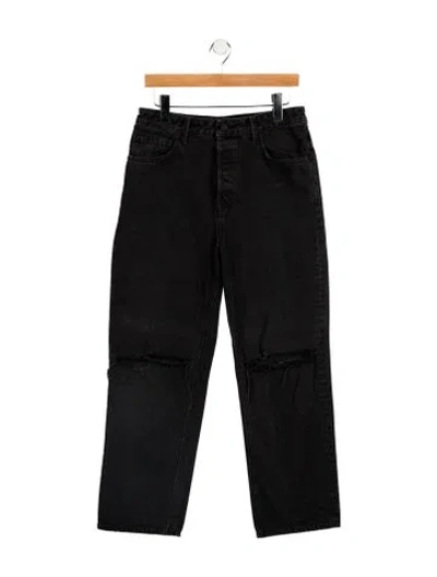 Pre-owned Grlfrnd High-rise Straight Leg Jeans In Black