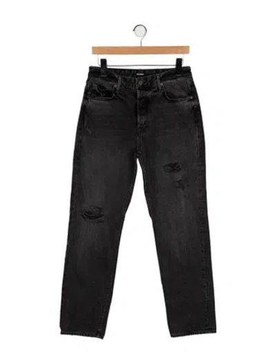 Pre-owned Grlfrnd High-rise Straight Leg Jeans In Black