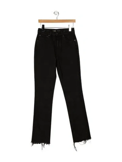 Pre-owned Grlfrnd High-rise Straight Leg Jeans In Black