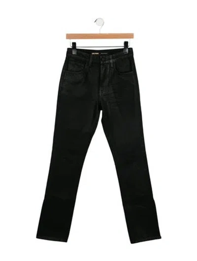 Pre-owned Grlfrnd High-rise Straight Leg Jeans In Black