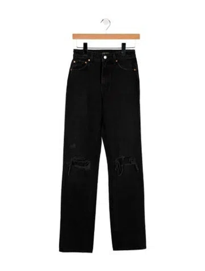 Pre-owned Grlfrnd High-rise Straight Leg Jeans In Black