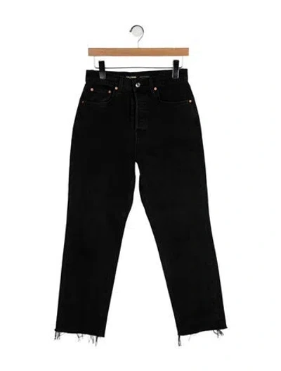Pre-owned Grlfrnd High-rise Straight Leg Jeans In Black