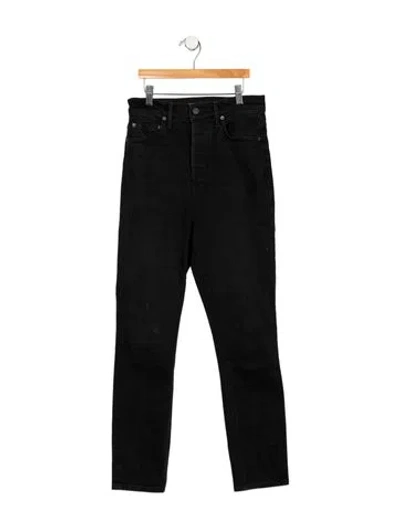 Pre-owned Grlfrnd High-rise Straight Leg Jeans In Black