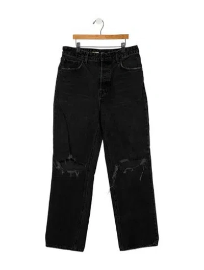 Pre-owned Grlfrnd High-rise Straight Leg Jeans In Black