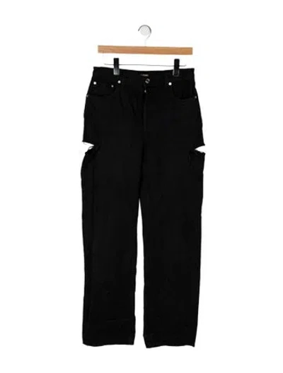 Pre-owned Grlfrnd High-rise Straight Leg Jeans In Black