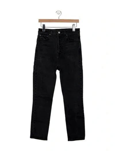 Pre-owned Grlfrnd High-rise Straight Leg Jeans In Black