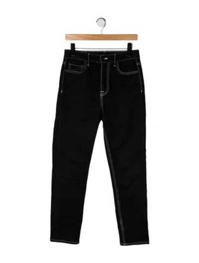 Pre-owned Grlfrnd High-rise Straight Leg Jeans In Black