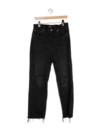 Pre-owned Grlfrnd High-rise Straight Leg Jeans In Black