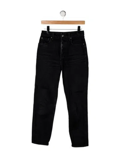 Pre-owned Grlfrnd High-rise Straight Leg Jeans In Black