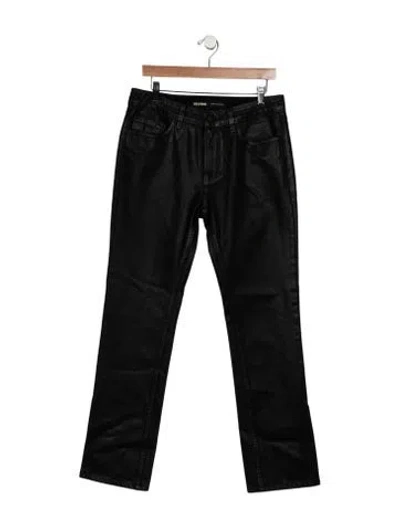 Pre-owned Grlfrnd High-rise Straight Leg Jeans In Black