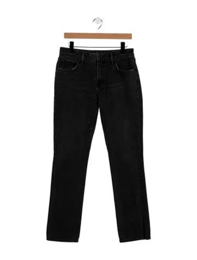 Pre-owned Grlfrnd High-rise Straight Leg Jeans In Black