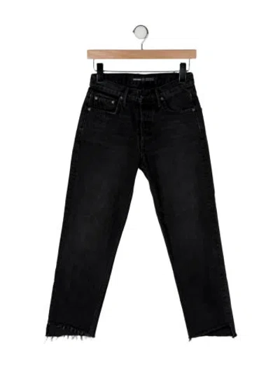 Pre-owned Grlfrnd High-rise Straight Leg Jeans In Black