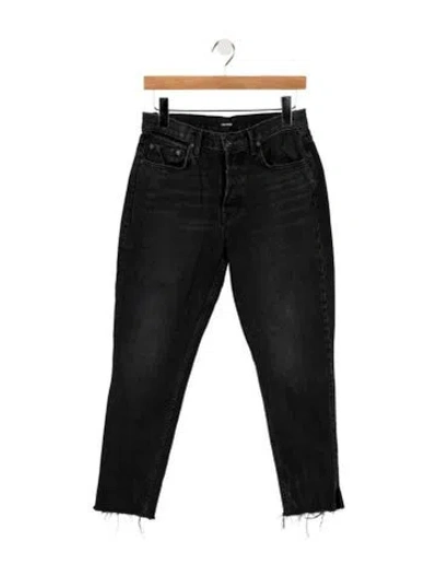 Pre-owned Grlfrnd High-rise Straight Leg Jeans In Black