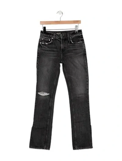 Pre-owned Grlfrnd High-rise Straight Leg Jeans In Black