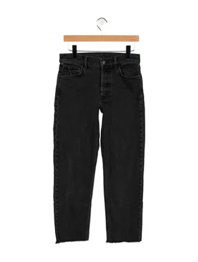 Pre-owned Grlfrnd High-rise Straight Leg Jeans In Black