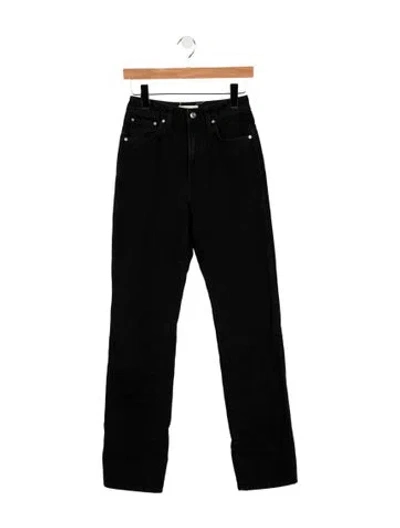 Pre-owned Grlfrnd High-rise Straight Leg Jeans In Black