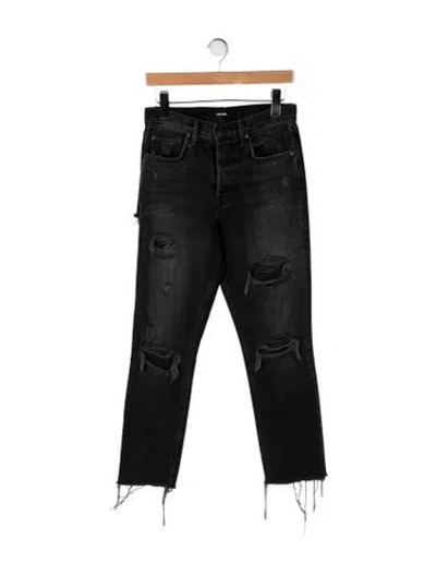 Pre-owned Grlfrnd High-rise Straight Leg Jeans In Black