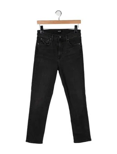 Pre-owned Grlfrnd High-rise Straight Leg Jeans In Black