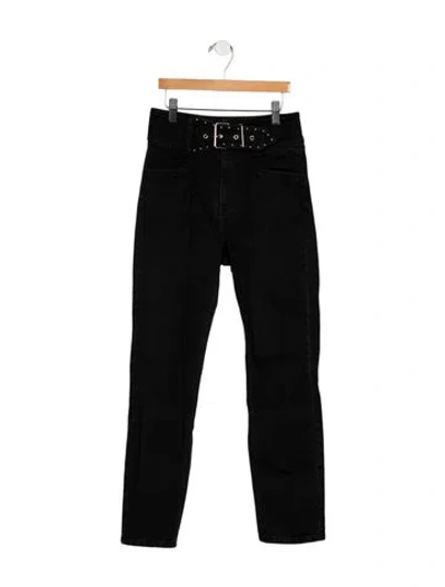 Pre-owned Grlfrnd High-rise Straight Leg Jeans In Black