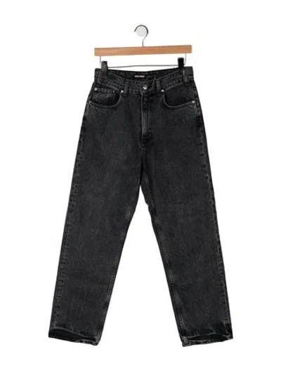 Pre-owned Grlfrnd High-rise Straight Leg Jeans In Black