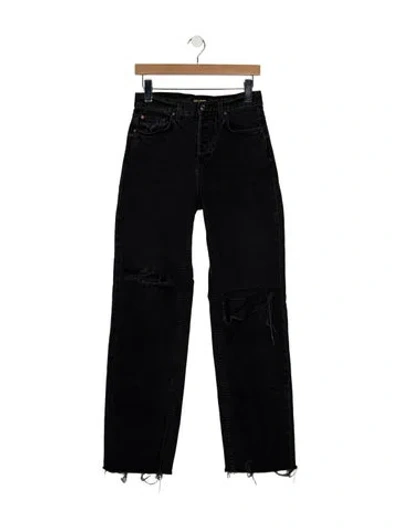 Pre-owned Grlfrnd High-rise Straight Leg Jeans In Black