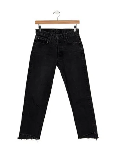 Pre-owned Grlfrnd High-rise Straight Leg Jeans In Black