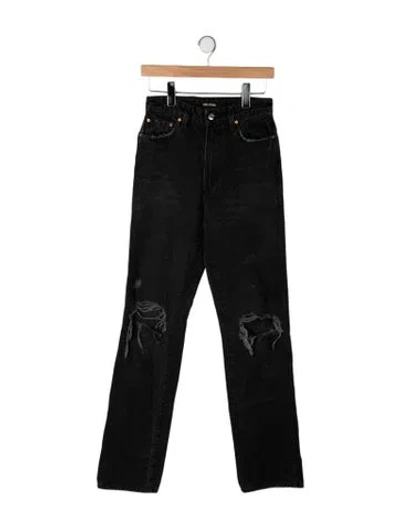 Pre-owned Grlfrnd High-rise Straight Leg Jeans In Black