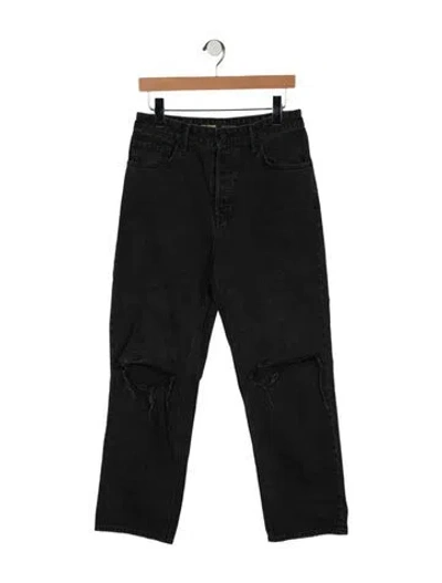 Pre-owned Grlfrnd High-rise Straight Leg Jeans In Black