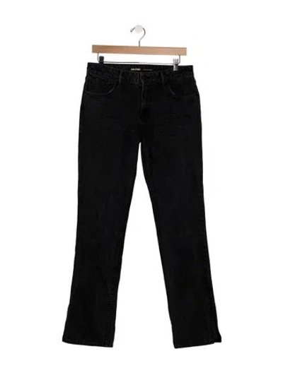 Pre-owned Grlfrnd High-rise Straight Leg Jeans In Black