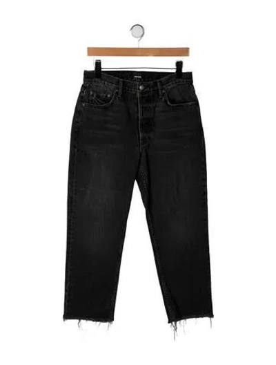 Pre-owned Grlfrnd High-rise Straight Leg Jeans In Black
