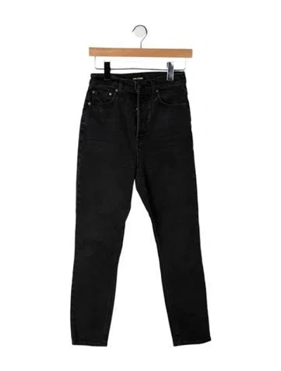 Pre-owned Grlfrnd High-rise Straight Leg Jeans In Black