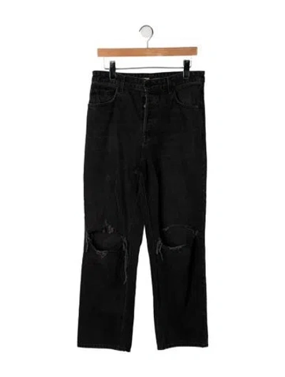 Pre-owned Grlfrnd High-rise Straight Leg Jeans In Black