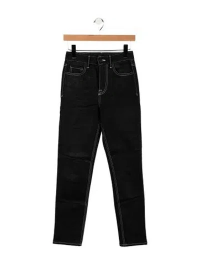 Pre-owned Grlfrnd High-rise Straight Leg Jeans In Black