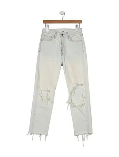 Pre-owned Grlfrnd High-rise Straight Leg Jeans In Blue