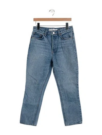 Pre-owned Grlfrnd High-rise Straight Leg Jeans In Blue