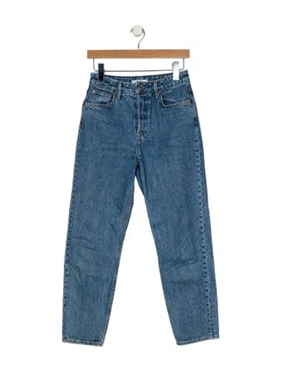 Pre-owned Grlfrnd High-rise Straight Leg Jeans In Blue